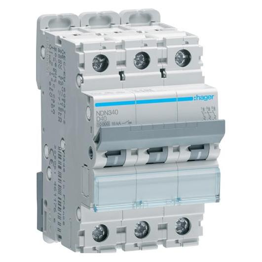 Hager HAG NDN340 Leitungsschutzschalter 3P 10kA D-40A 3M (NDN340)