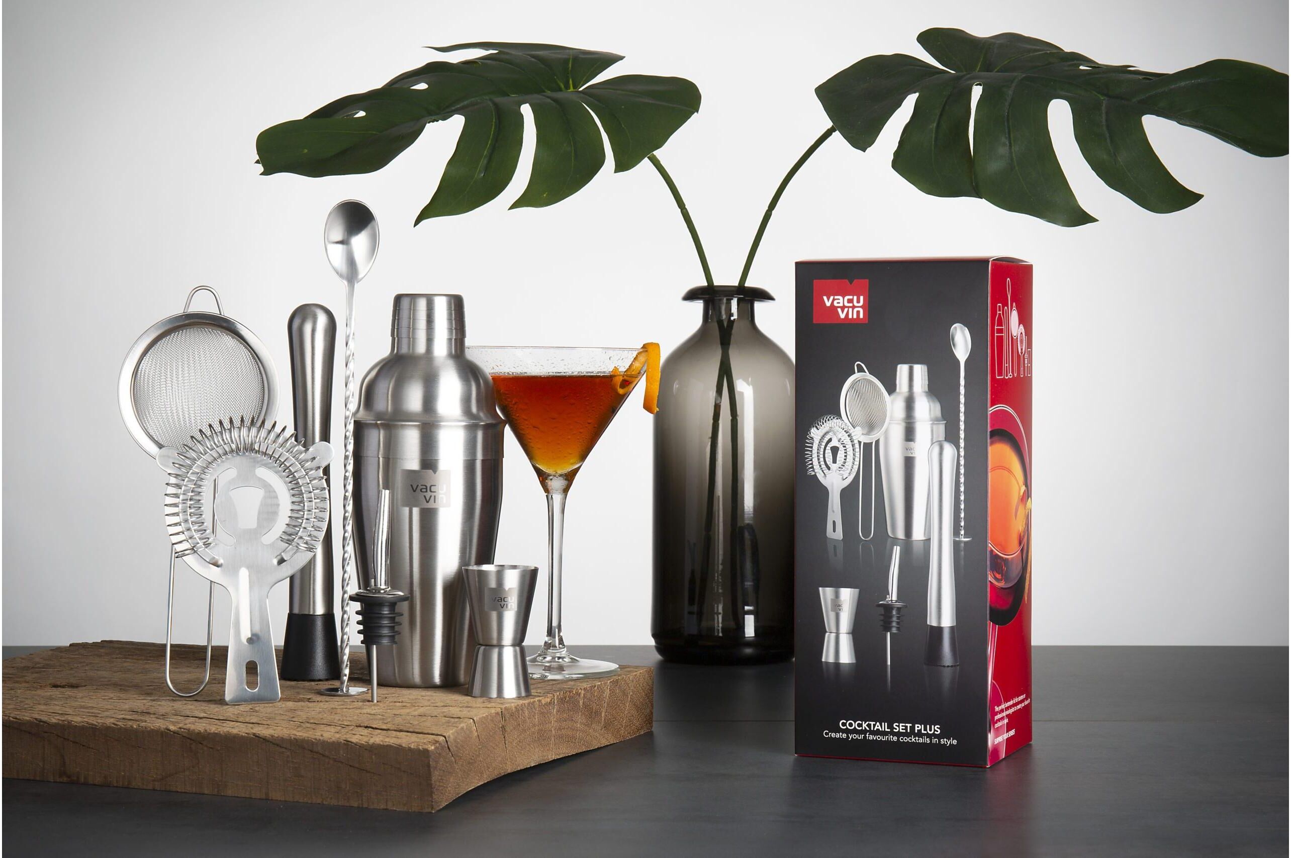 VACUVIN Cocktail Shaker "Cocktail Set 7-teilig 550 l, Silber", silber (silberfarben), B:26,2cm H:10,5cm T:9,5cm, Shaker, Cocktail Shaker silberfarben Einheitsgröße