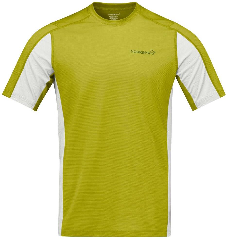 Norrona  - Falketind EqualiserUll Golden Lime Whisper White - S - Tee-shirt de rando