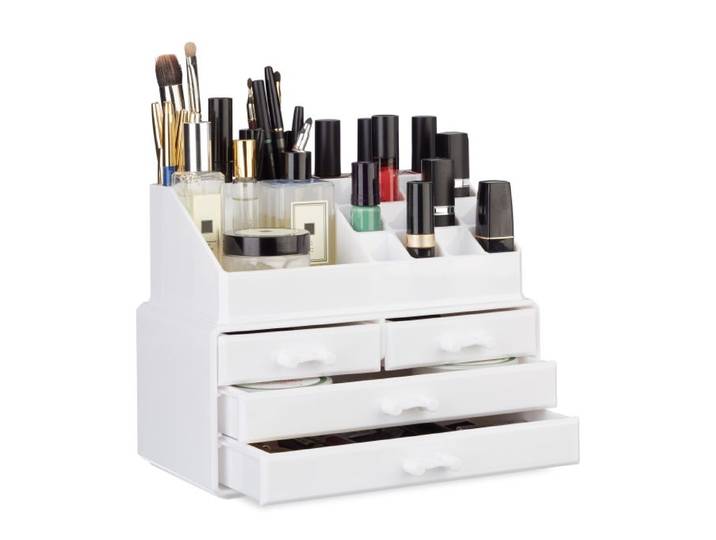 Relaxdays 2 x Make Up Organizer weiß