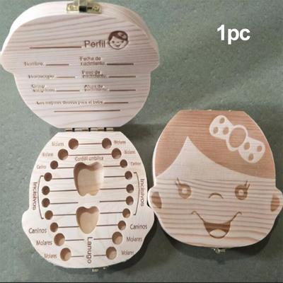 Smart Shopping Spot Wooden Baby Tooth Box Organizer, Keepsake Storage For Kid Milk Teeth, Perfect Gift For Boys & Girls girl