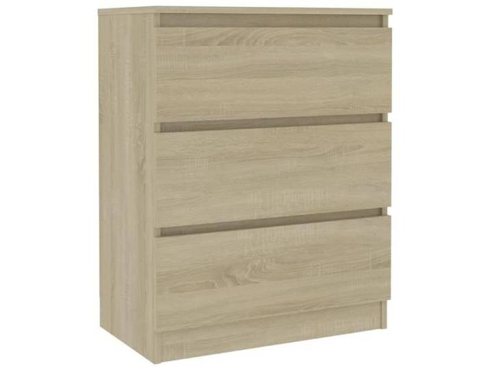 Buffet bas - OVONNI - MODE - Chêne sonoma - 3 tiroirs - Design contemporain