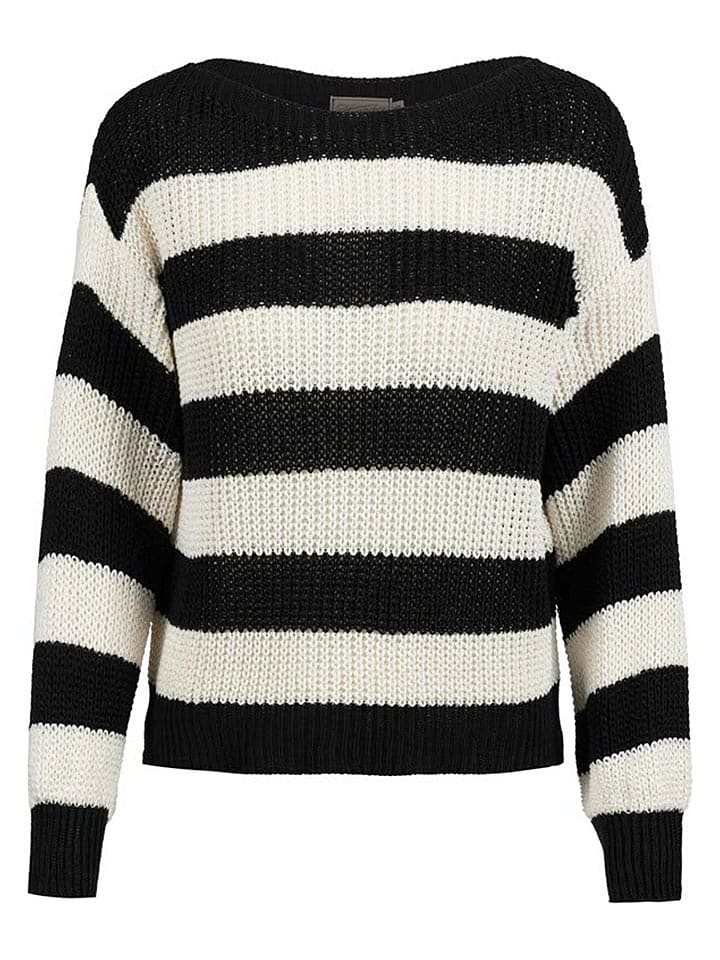 Herrlicher Pullover "Louise" in Creme/ Schwarz - L