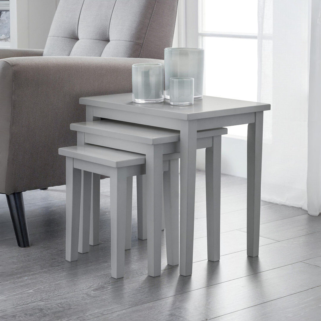 Andover Mills Elvina Solid Wood Nesting Tables Grey 46cm H X 48cm W X 33cm D