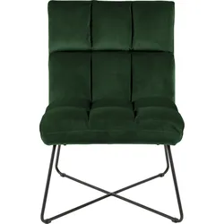 Loungesessel ACTONA GROUP, grün (waldgrün), B:62cm H:90cm T:86cm, Sessel, Samtvelours und quadratische Steppnähte, verschiedene Variationen