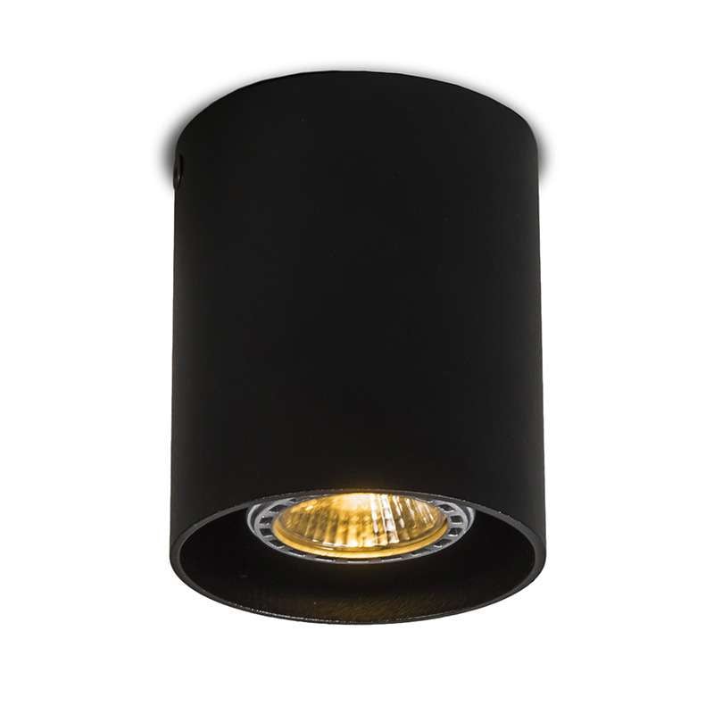 QAZQA Tubo Moderne Opbouwspot Zwart Aluminium GU10 50mm