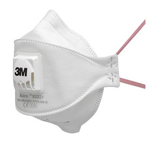 3M Aura 9332+ Feinstaubmaske mit Ventil FFP3 D 10 St. EN 149:2001, EN 149:2009 DIN 149:2001, DIN 149:2009