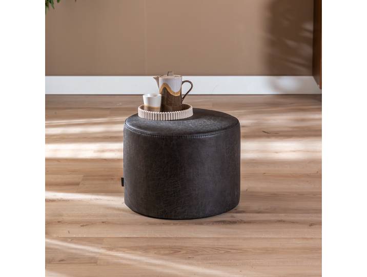 Bronx71 Hocker Kyla Eco-Leder rund anthrazit
