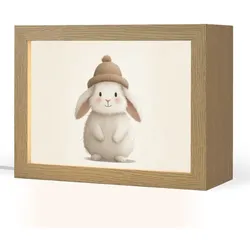 NACHTTISCHLAMPE Kaninchen - Hut - Ohren - Beige 20x15 cm