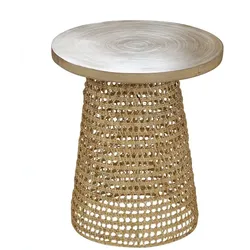 BEISTELLTISCH mit Bambusplatte - 40/40/45 cm