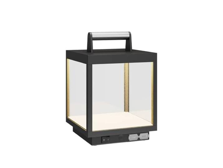 Lucande LED 'Cube' ( Touchdimmer)mit USB Anschluss dimmbar (spritzwassergeschützt) (Modern) in Schwarz aus Aluminium (1 flammig, ), Touch Lampe