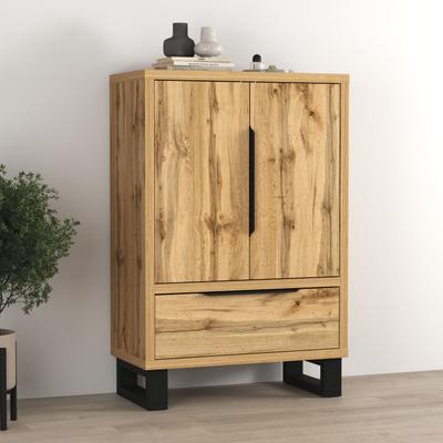 Drehtürenschrank HOME AFFAIRE "Bronne,Breite 89,5 cm, Mehrzweckschrank, Universalschrank, Garderobe", braun (wotan eiche), B:89,5cm H:135cm T:45cm, FSC-zertifizierter Holzwerkstoff, Schränke, Drehtürenschrank, Kleiderschrank, 1 Schublade,...