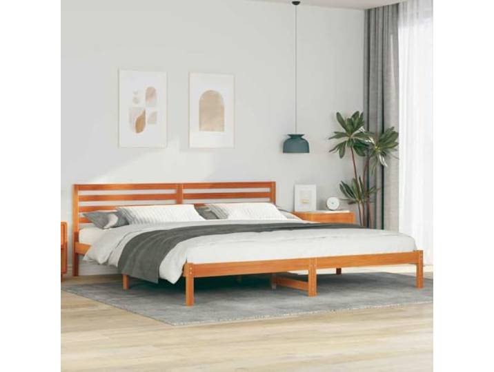 YUTAASU Bettrahmen Massives Kiefernholz 180 x 210 cm Plattform Design mit Kopfteil, ohne Boxspring nötig, rechteckig, modern, einfache Montage