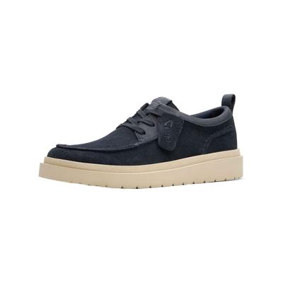 Schnürschuh CLARKS "Clarks Halbschuhe Veloursleder", Herren, Gr. 42, blau (navy), Veloursleder, Schuhe Schnürschuh