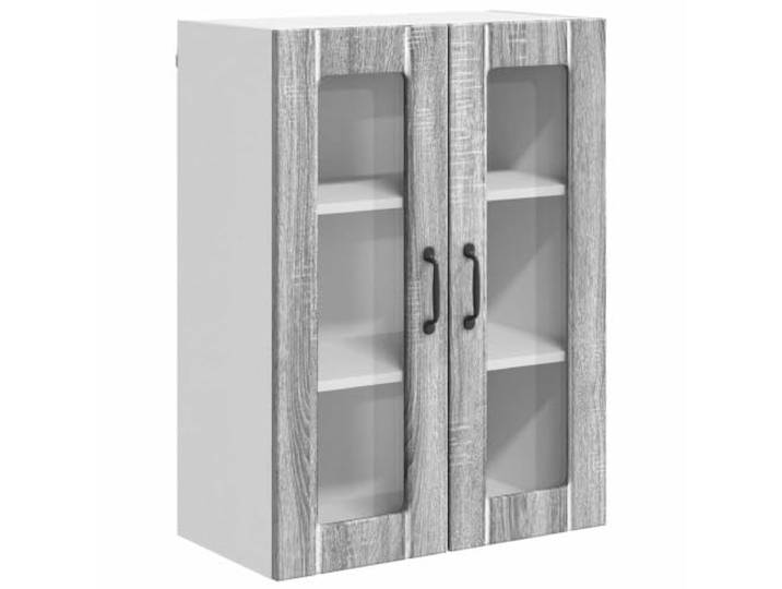 IBUQDDV Wandglas-Schrank Lucca Graues Sonoma 60 x 31 x 80 cm Holzwerkstoff, Rahmenmaterial Holzwerkstoff, für Innenbereich, rechteckige Form, moderne Ästhetik