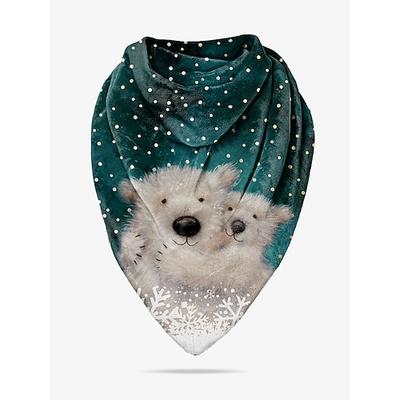 Damenschal mit Weihnachtskatzen-Print, kuscheliger roter Dreiecks-Halswickel mit Weihnachtsmütze-Kätzchen-Design, weicher Winterschal für Feiertagspartys und Geschenke
