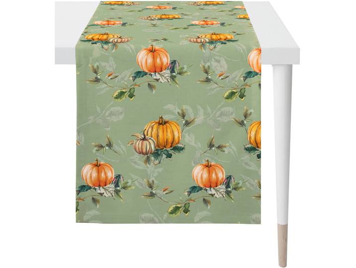 Tischläufer APELT 5454, herbstliche und saisonale Naturmotive , orange, B:48cm L:140cm, Baumwolle, Tischdecken, Tischläufer, Herbst Deko, saisonale Naturmotive