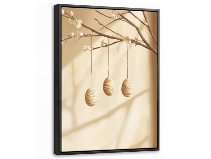 MuchoWow Leinwand Bilder mit Rahmen - Beige - Osterkuchen - Eier - 30x40, Rechteckig, 30x40 cm, gerahmt, Bilder & Rahmen, Bilder, Leinwandbilder