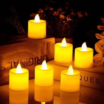 Inspired Living 24 Pack Flameless LED Tea Lights Warm White Flickering Battery Operated Candles For Wedding And Home Decor round warm Light 24 pack