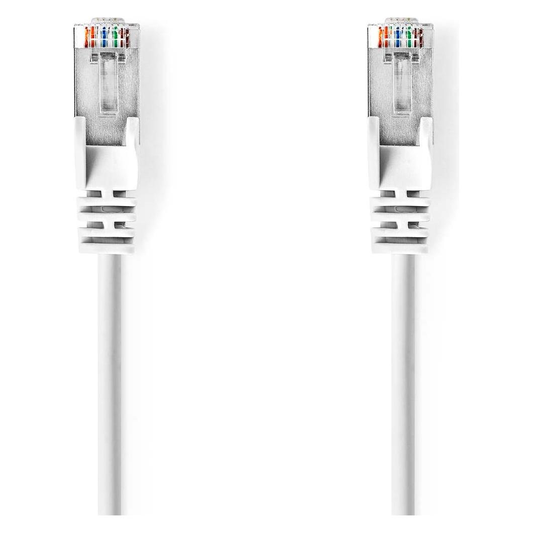 Nedis Cat 5e-Kabel | SF/UTP | RJ45 Stecker | RJ45 Stecker | 0.50 m | rund | PVC | Weiss | Plastikbeu (SF/UTP, CAT5e, 0.50 m) (CCGP85121WT05)