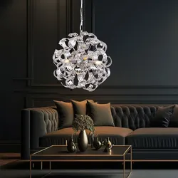 Design Decken Hänge Lampe Pendel Chrom Kugel Leuchte Küchen Schlaf Zimmer Beleuchtung Globo 51505-4H