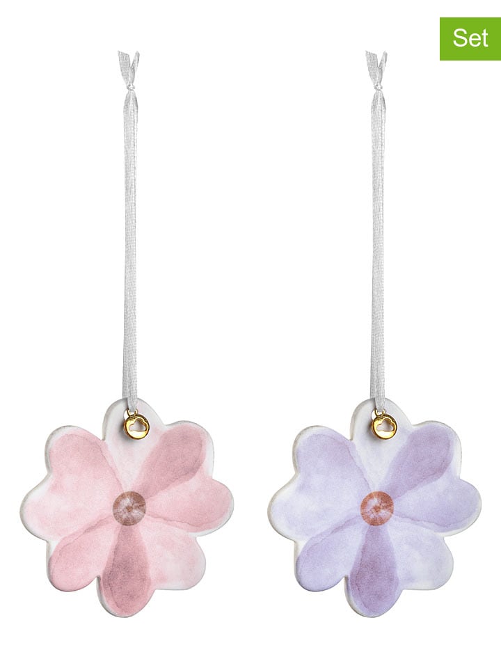 LEONARDO 2er-Set: Dekoanhänger in Rosa/ Lila - (L)7 cm - onesize