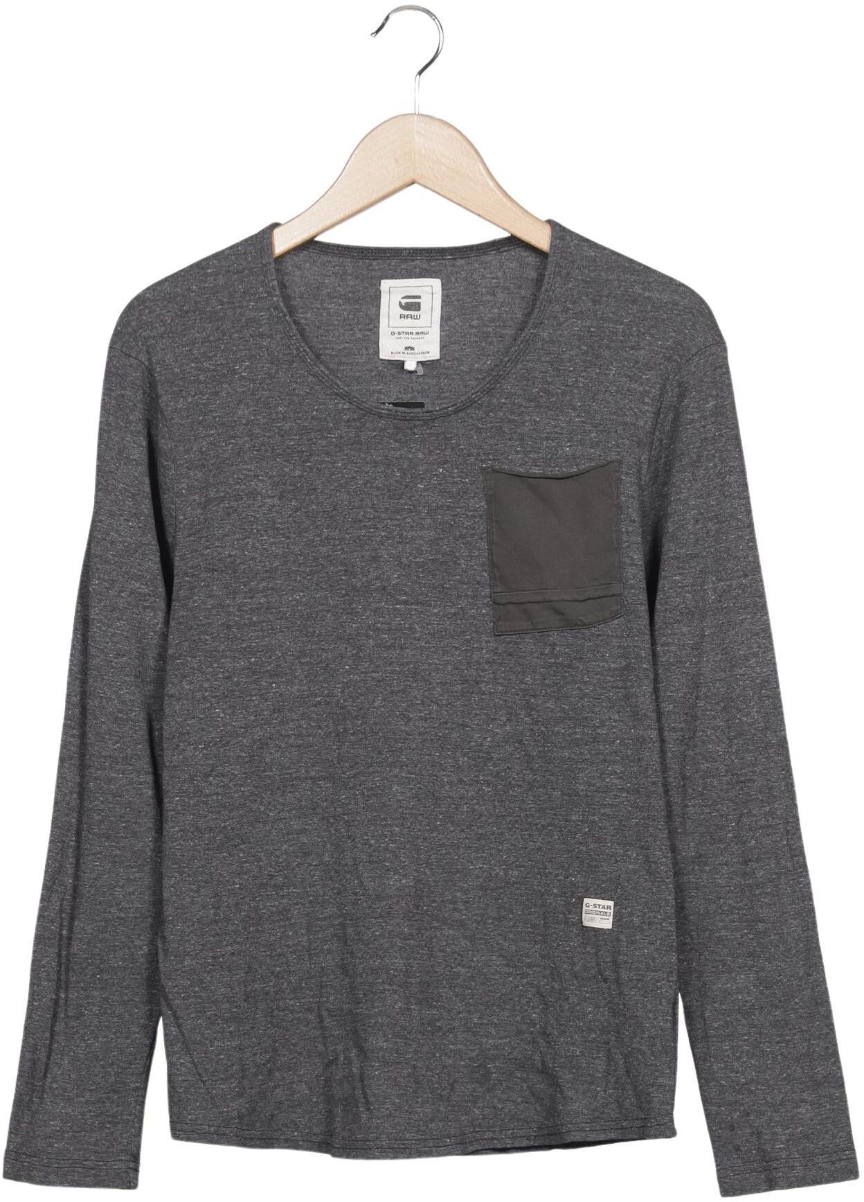 G Star RAW Herren Langarmshirt, Grau, Gr. L, Baumwolle - Second Hand