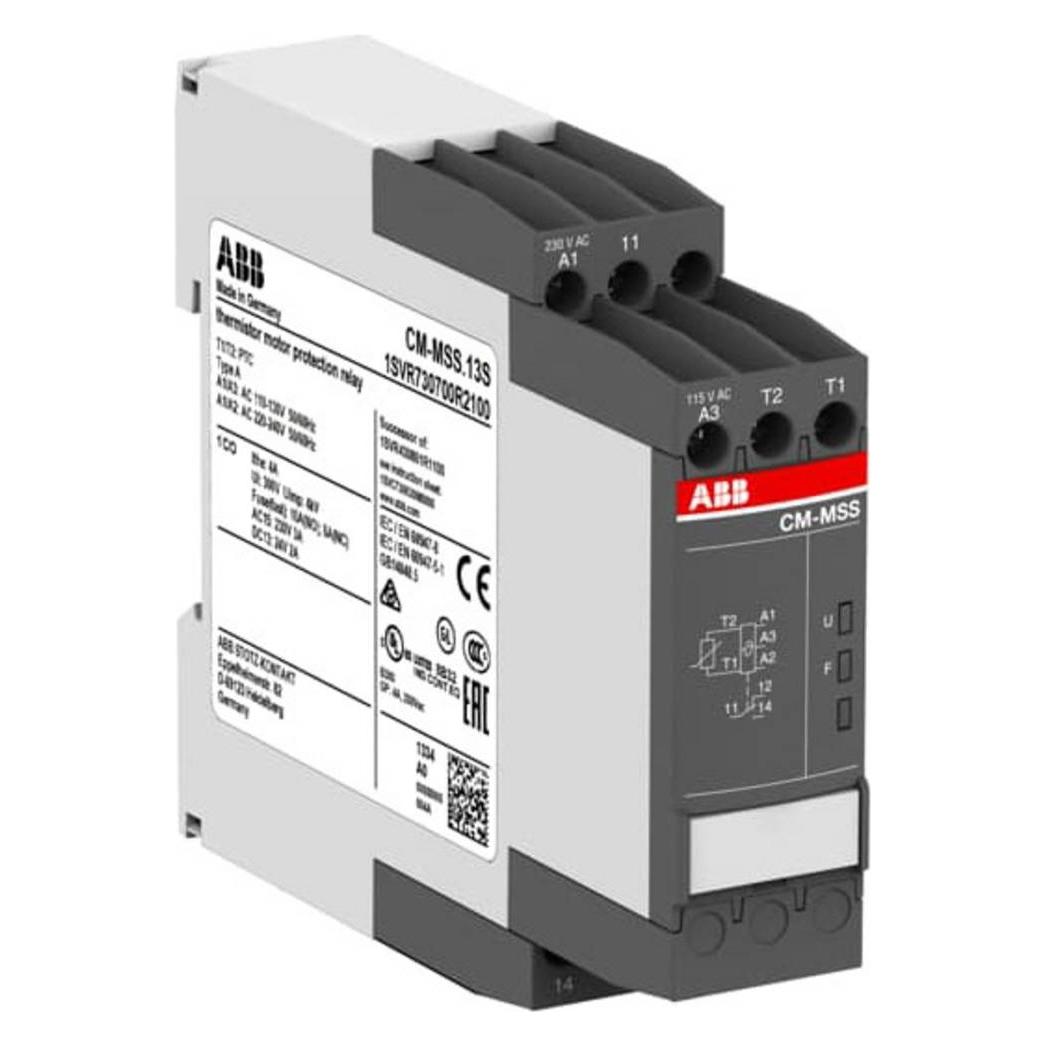 ABB Thermistorrelais mit 1 Messkreis, Auto-Reset, 1 CO, Steuerspannung 110-130V AC / 220-240V AC (1SVR730700R2100)