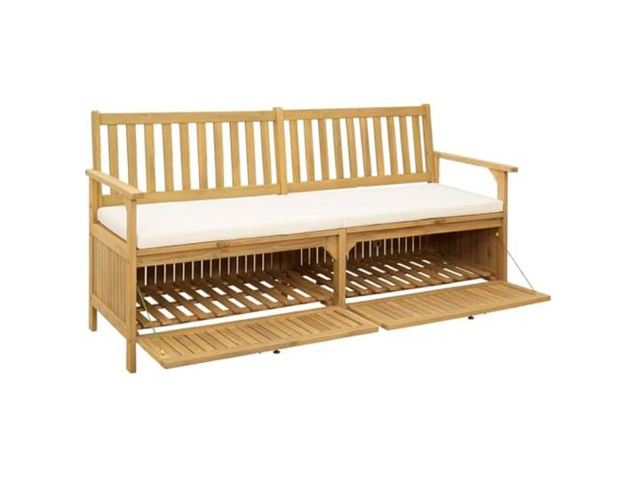 KLGBNCVE Garten-Aufbewahrungsbank 2-Sitzer 170 cm Wetterfest, Stauraum unter Sitzfläche, ergonomische Rückenlehne, pflegeleicht, für Terrasse und Balkon