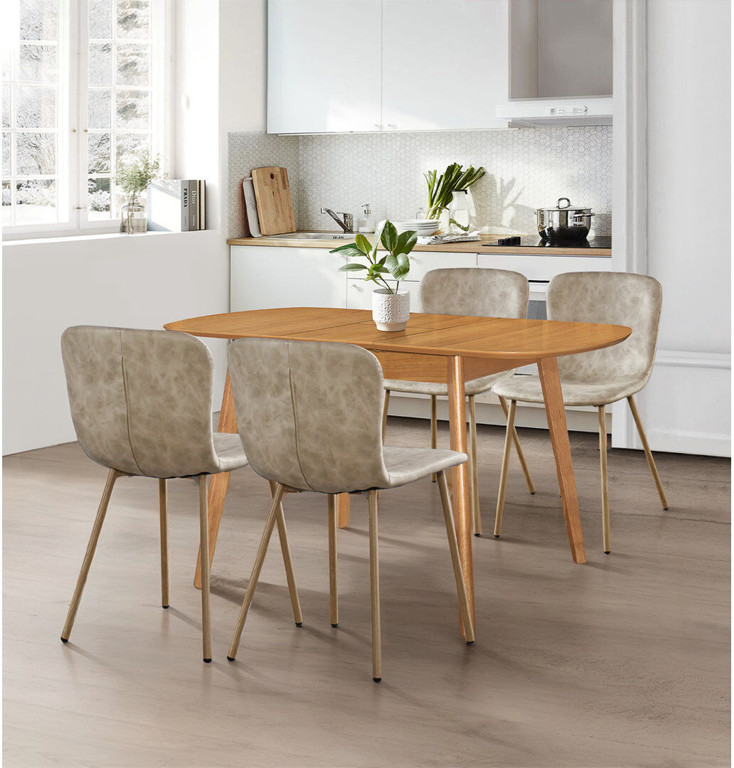 ClassicLiving Balani 4 - Person Butterfly Leaf Dining Set Brown 4