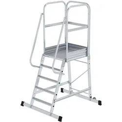 Munk, Leiter + Gerüst, Plattformleiter mit Rollen 5 Stufen (Plattformleiter, 80 cm)