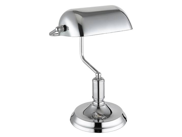 OTTO HOME Tischleuchte Ellvi , silber (chromfarben), 1, H: 37cm, 1 Stk., Leuchten, Wippschalter am Kabel, Bankerlampe, Vintage, Tischleuchte