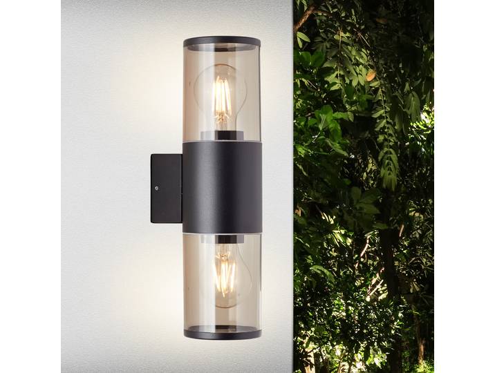 BRILLIANT Applique extérieure Sergioro luminaire décoratif d'extérieur anthracite 2x E27 max. 20 W IP44