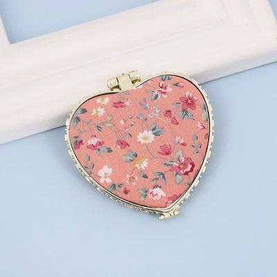 Uplift Picks Floral Pocket Makeup Mirror Vintage Double Sided Folding Compact Mirror pink