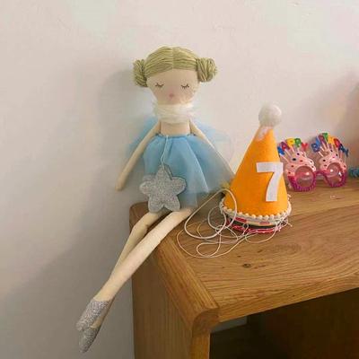 Perfect Picks Market Elegant Angel Stuffed Doll, Soft Plush Doll For Infants And Toddlers, Birthday Gift blue