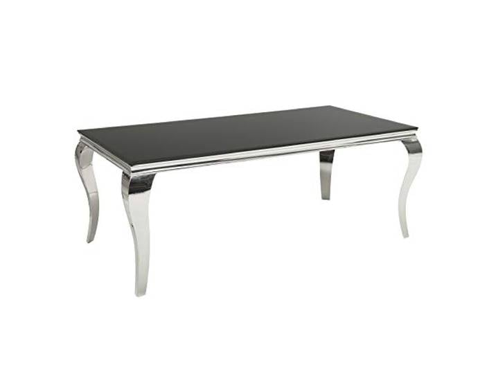 Riess Ambiente Esstisch MODERN BAROCK 200cm - schwarz Silber - Opalglas 10 Sitzplätze, hochwertig, stabile Konstruktion, glamouröses Flair, robust, Edelstahlgestell