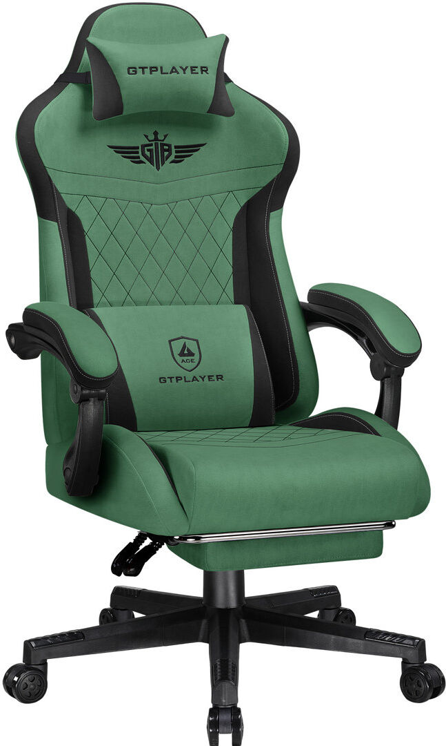 Metro Lane Adjustable Swiveling PC & Racing Game Chair Green 130cm H X 50cm W X 50cm D