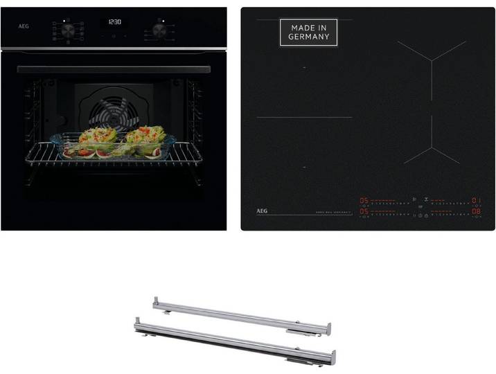 AEG Backofen-Set HH24BSISML, mit 1-fach-Teleskopauszug, Aqua Clean, Bis zu 10x weniger sichtbare Kratzer – Made in Germany