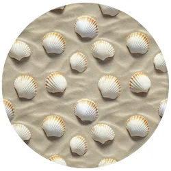 BADEMATTE Muscheln - Sand - Maritim Badvorleger 70x70 cm