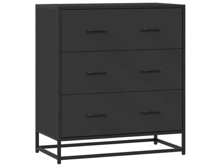 DELUKE Sideboard SOPI für Wohnzimmer Schwarz 68x35x76 cm und Metall Kommode Flur Anrichte mit Schubalden