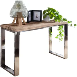 Industrial Konsolentisch aus Massivholz mit Metallbeinen, Upcycling-Möbelstück. 115x46x76 cm | Kadima Design
