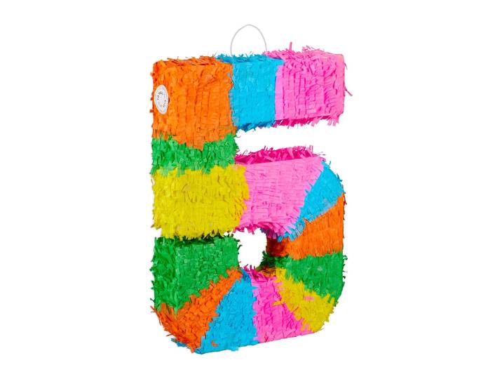 Pinata Geburtstag Zahl Grün-Orange-Rosa