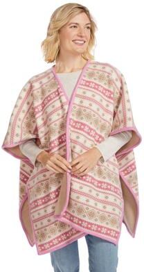 Mason Signature Wearable Throw Blanket (Size One Size (Misses)) Cream/Blush/Fair Isle, Polyester