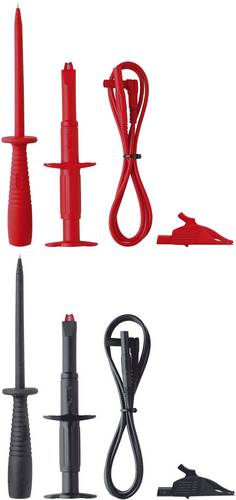Benning TA 3 Sicherheits-Messleitungs-Set Lamellenstecker 4mm Lamellenstecker 4mm 1.00m Rot, Schwarz 1 Set