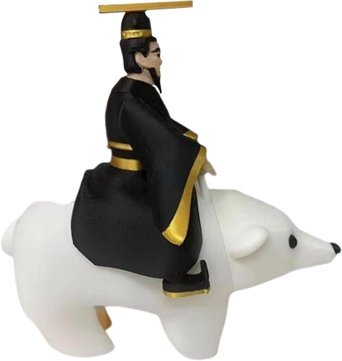 Keizer op IJsbeer Beeldje - Handgeschilderd Hars Figuur voor Decoratie