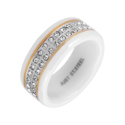 Fingerring JUST "Peretta, langlebig" Gr. 62, gold (goldfarbig), Fingerringe, Damen, 62, Keramik, Fingerring