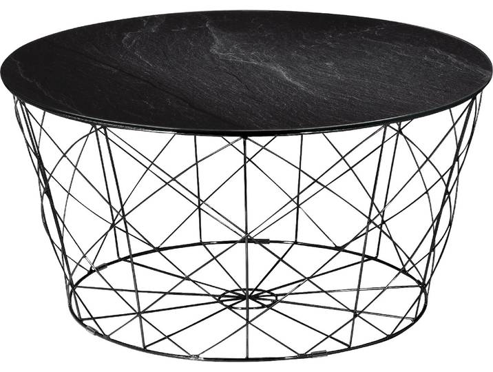 Couchtisch SALESFEVER Caorle Coffeetable: Harmonisches Wohnambiente , schwarz (schwarz, schwarz, schwarz, schwarz), B:80cm H:45cm T:80cm, Tische, Couchtisch, Stilvolles Korbgestell