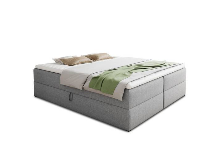 Sofnet Boxbett Base - 160x200 - grau (Inari 91, Webstoff), Grau, H3, Rechteckig, 160x200 cm, Schlafzimmer, Betten, Boxspringbetten