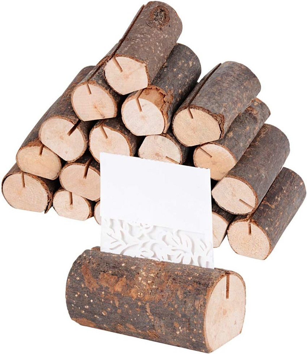 20 stuks Houten Plaatjeshouders voor kaarthouders, fotohouders en memohouders