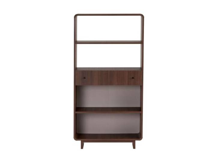 Regal mit 1 Schublade, 4 offene Fächer, mit abgerundeten Kanten, Höhe 154 cm – Celena